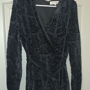 Black Velvet and lace dress.
